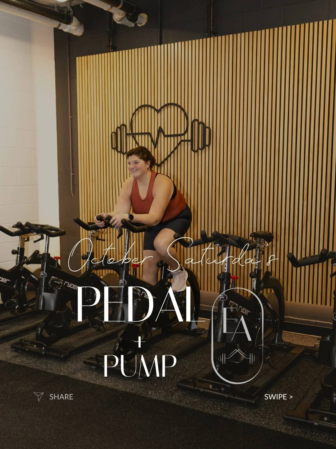 October Saturdays just got a whole lot more FUN! 🚴&zwj;♀️🔥

Join us every Saturday from 8:45&ndash;9:35 AM for Pedal + Pump, featuring a different theme each week! 🎶

🤠 Oct 10 | Shania Twain: Let&rsquo;s Go Girls

🤘 Oct 17 | Rocktober

🎯 Oct 24