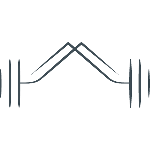 Stylized line art of a mountainscape with trees on either side from the EverActive logo | EverActive Boutique Fitness Walkerton, Physiotherapist Led Exercise, Functional Strength Training, Post-Rehab Wellness Ontario.