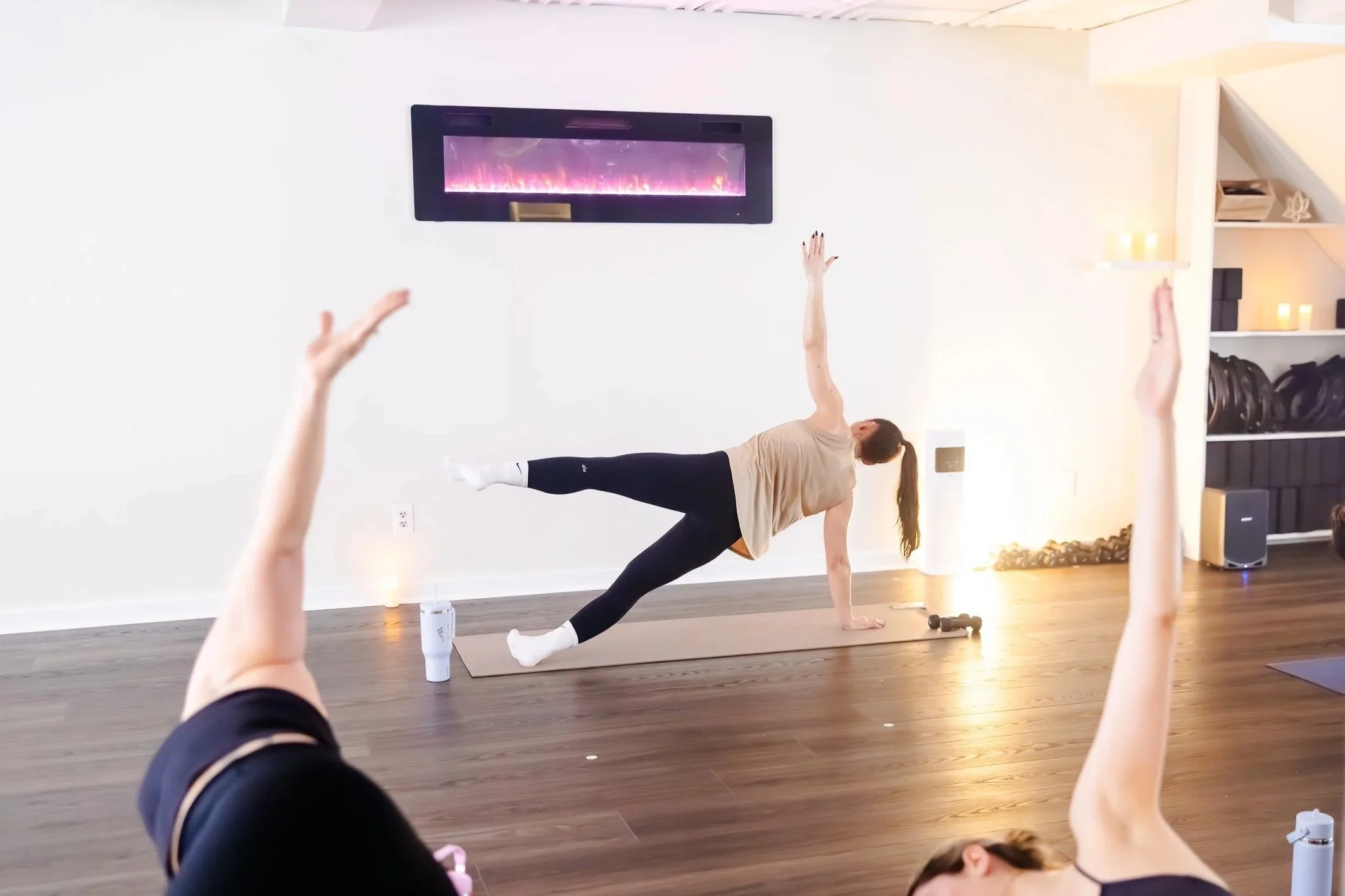 Infrared heat creates a gentle steady warmth that supports your practice without feeling overwhelming. It warms the body directly, helping your muscles relax, stretch, and move with ease. This type of heat improves circulation, deepens mobility, and 