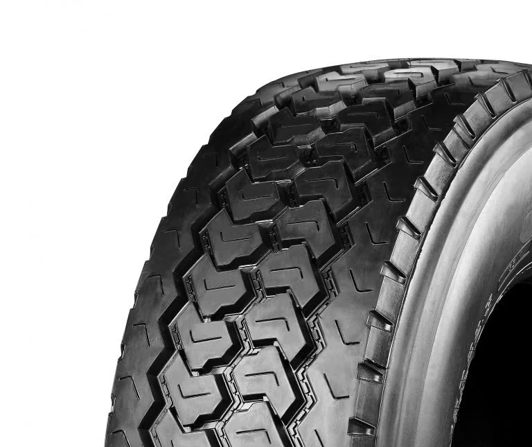 Windpower WGC29. Close-up of a black tire with a rugged tread pattern.