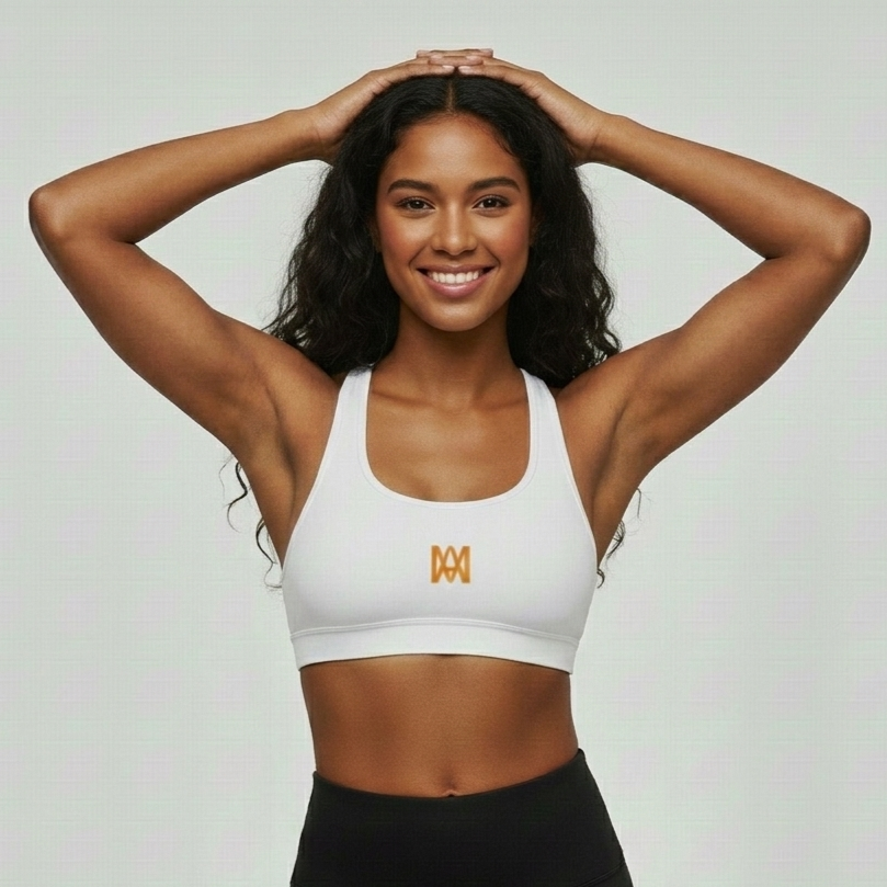 Sports Bra with Orange Logo