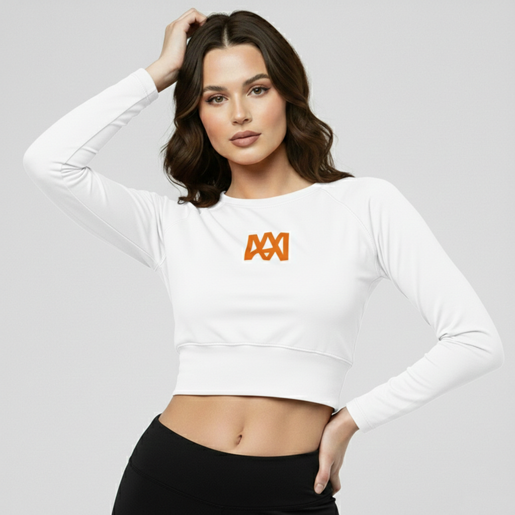 Cropped Long Sleeves with Orange Logo