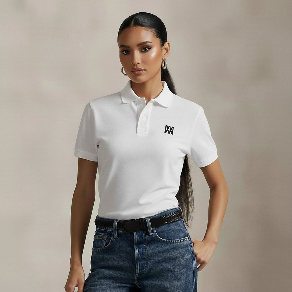 ANA MOR Women's White Polo Shirt