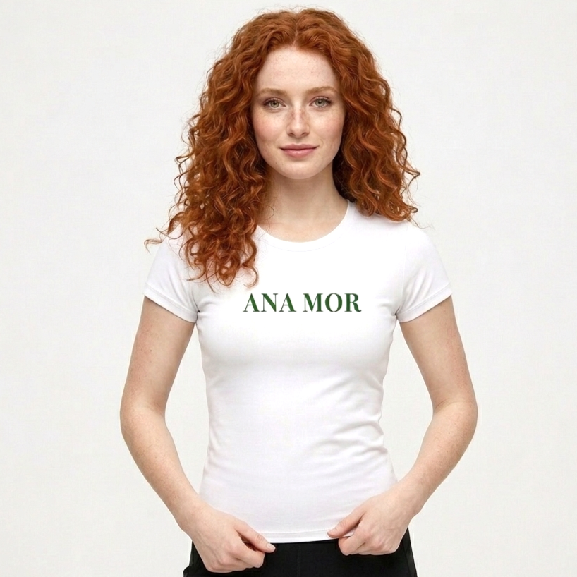 Crew Neck Shirt with Emerald Green Logo