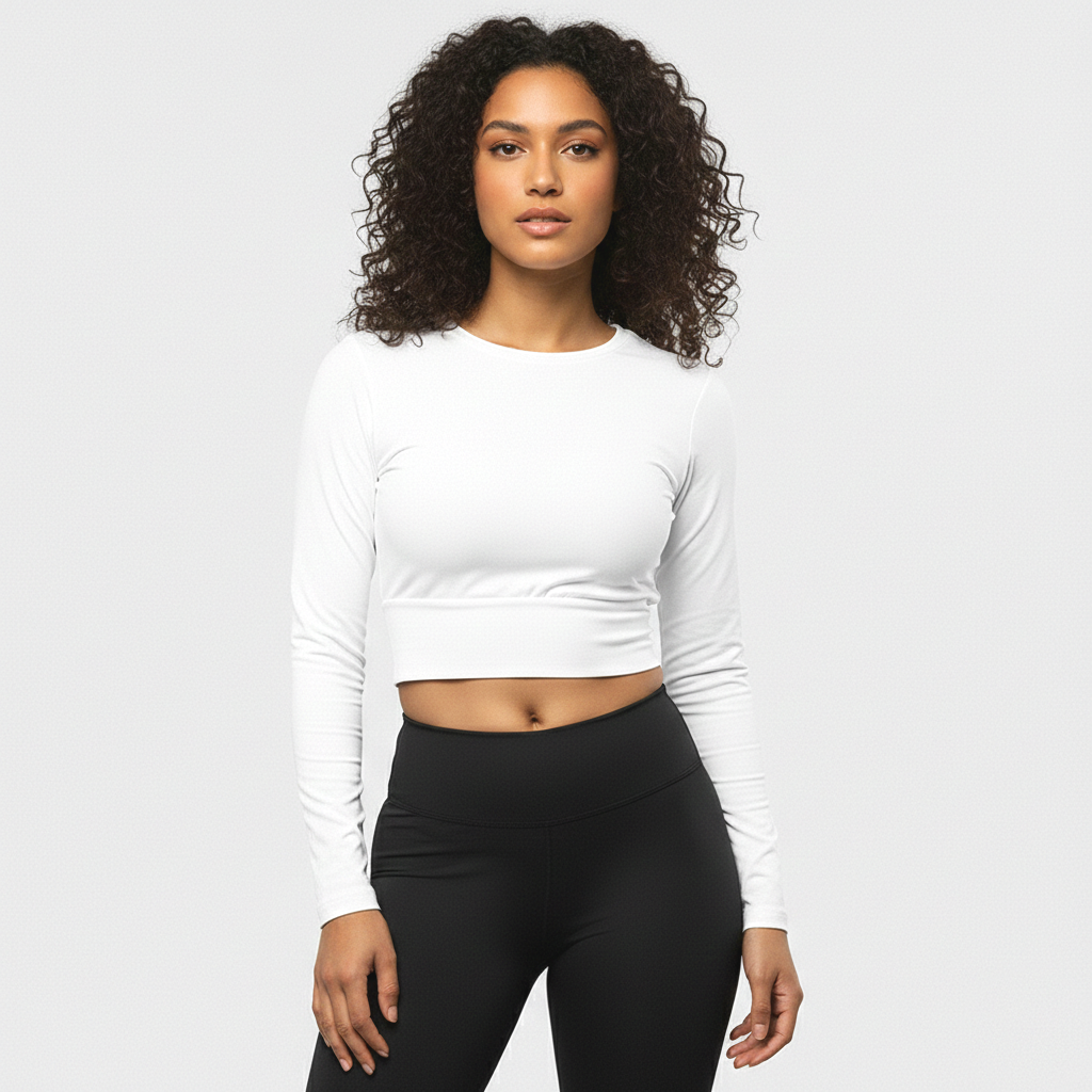 Ana Mor Long-Sleeve Crop Top