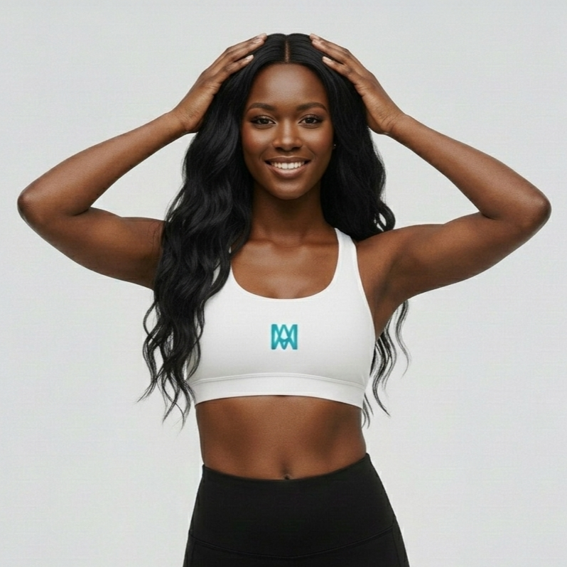 Sports Bra with Teal Logo