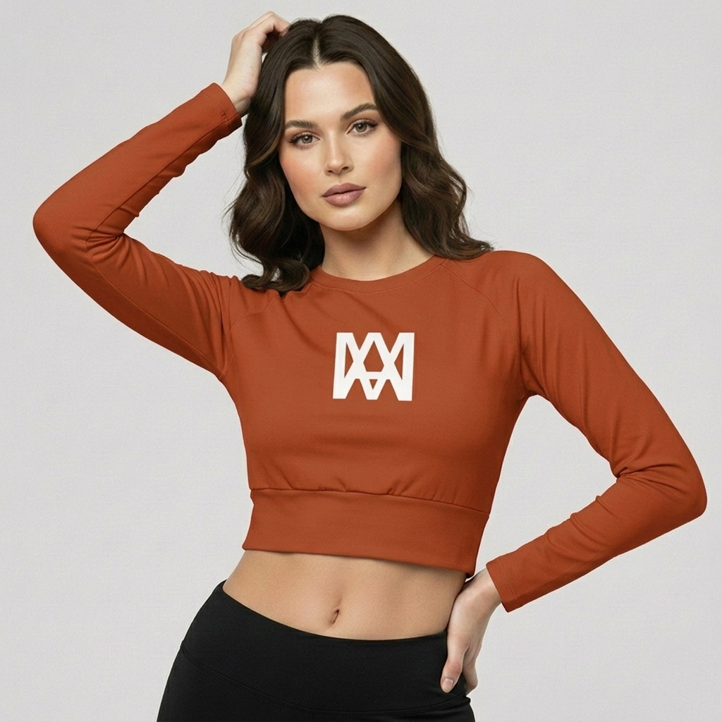Rust Orange Cropped Long Sleeve