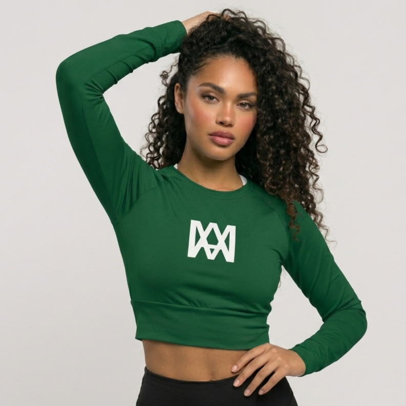 Emerald Green Cropped Long Sleeve