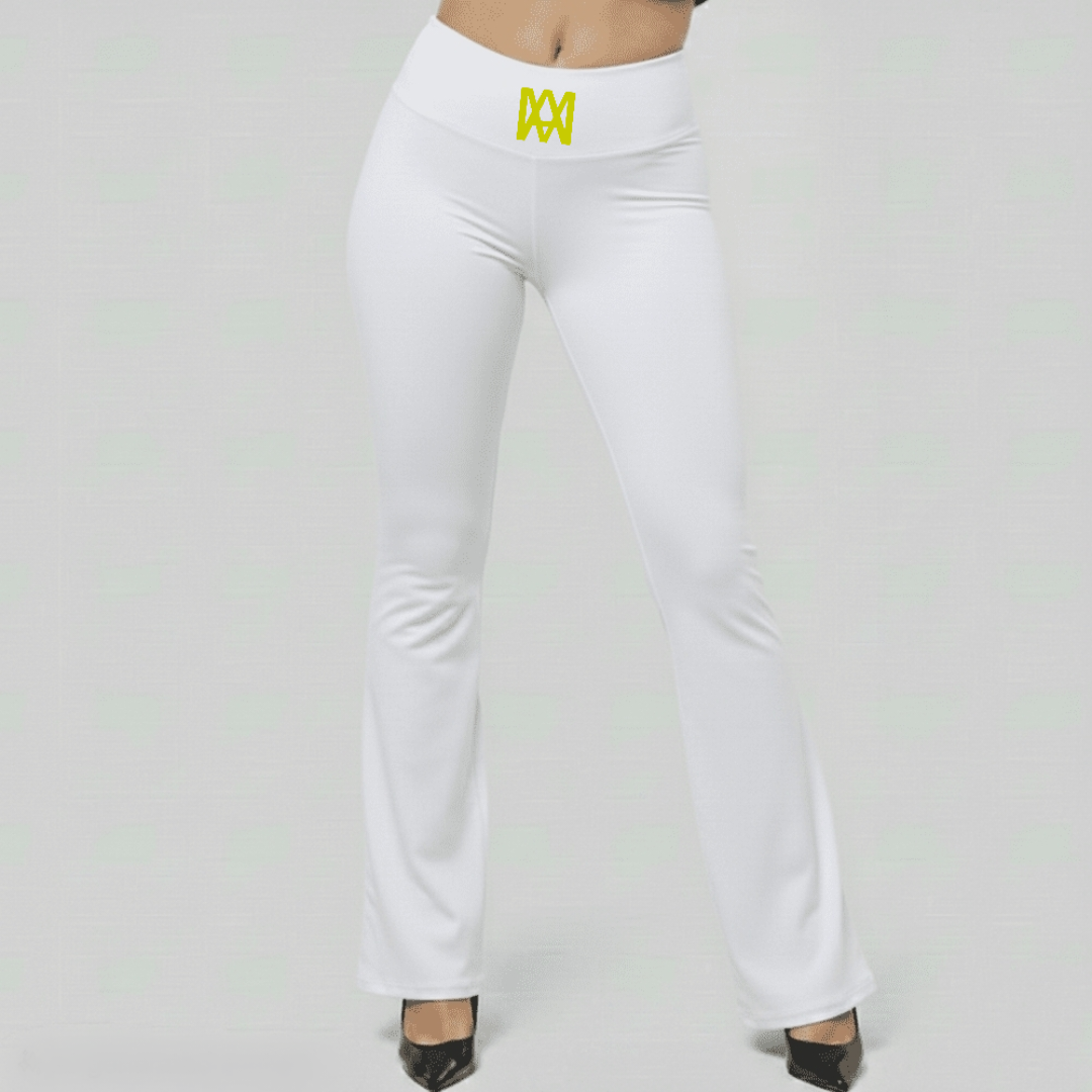 Flare Leggings with Yellow Logo