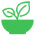A simple icon of a green plant in a bowl