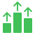Several green boxes with upward arrows.