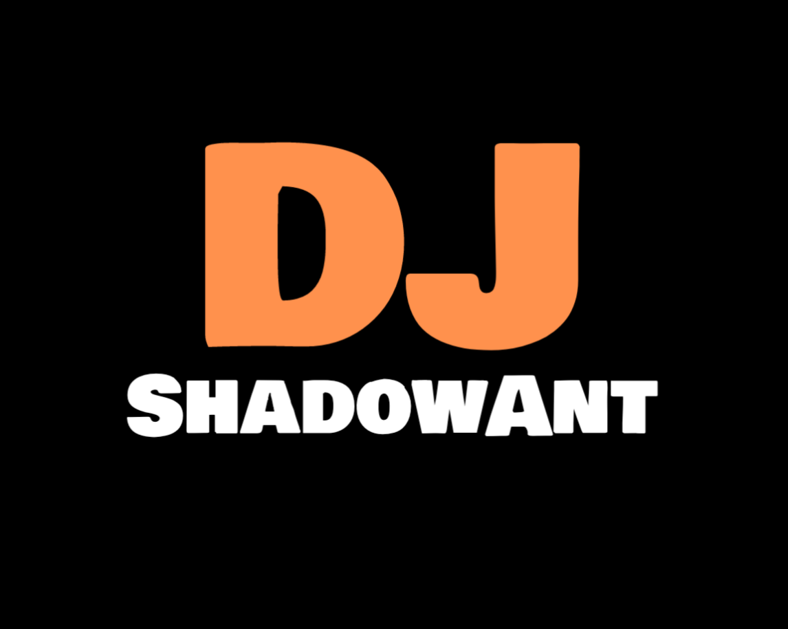 Text logo with large orange letters 'DJ' above the word 'SHADOWANT' in white against a black background.