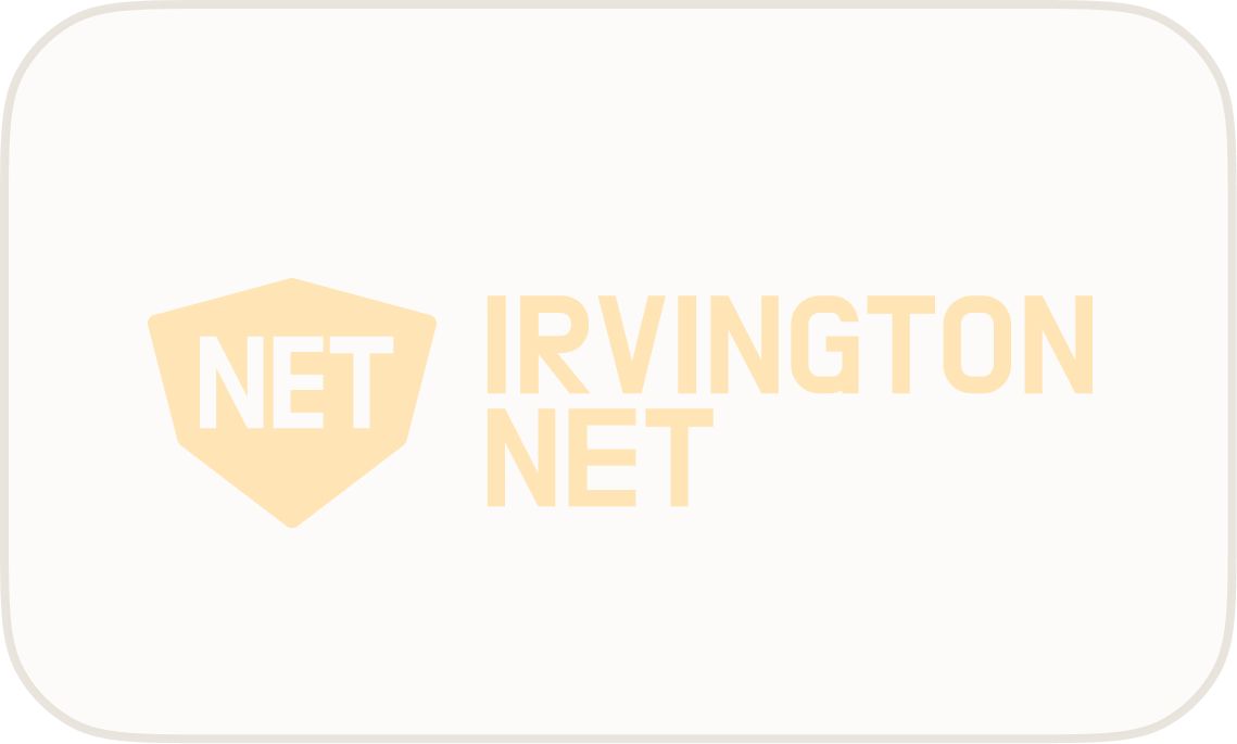 Badge displaying a shield with the word NET inside, and the words Irvington NET beside it