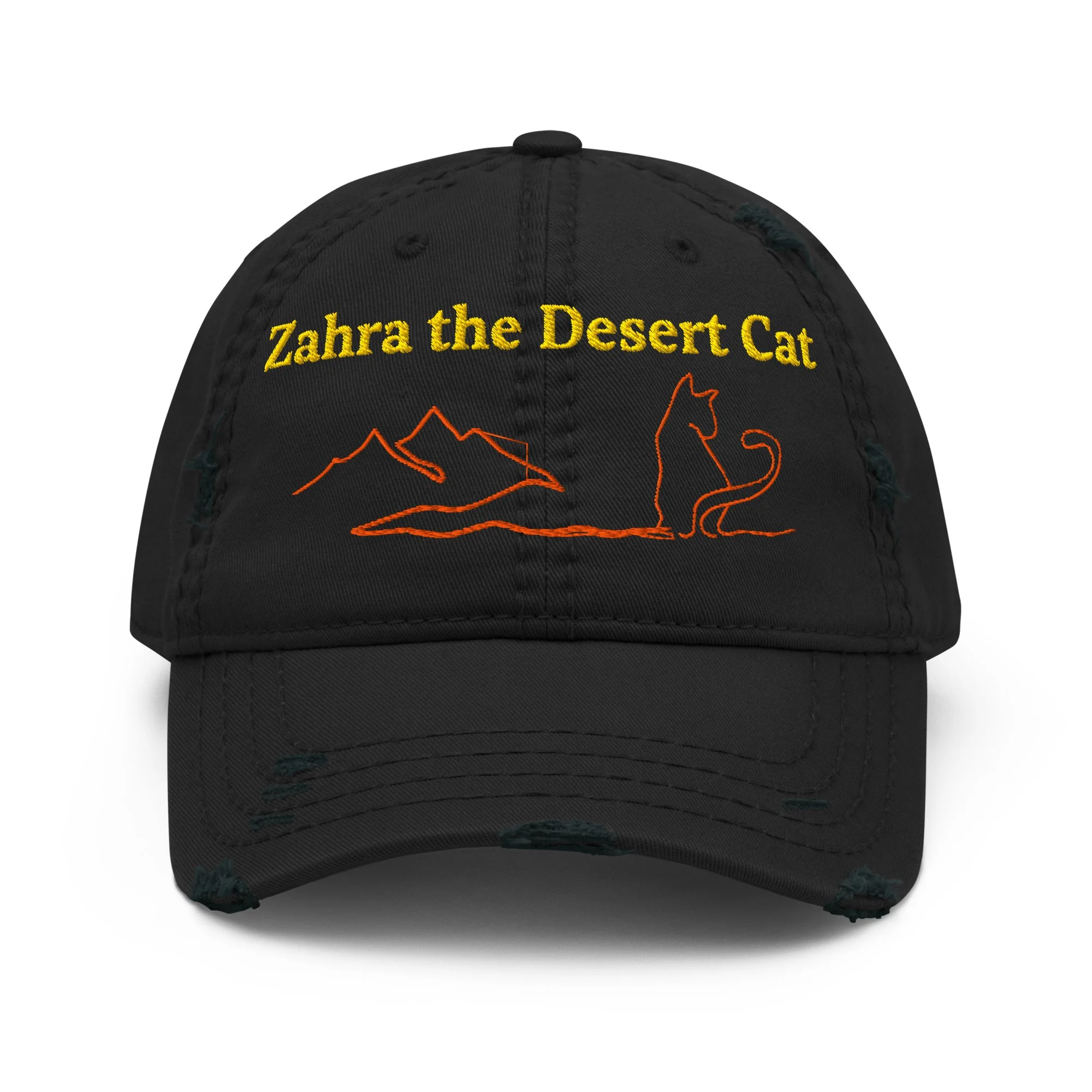 Desert Cat Distressed Dad Hat