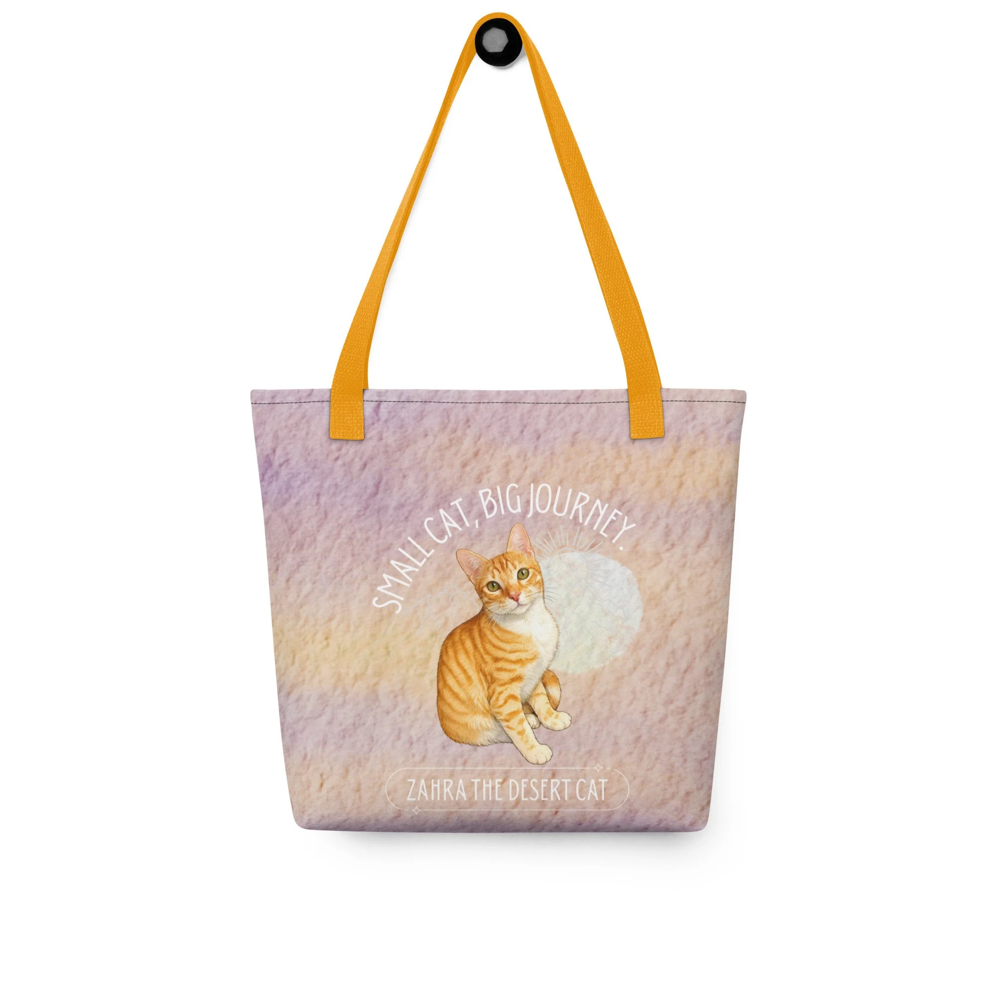 Small Cat, Big Journey Tote bag