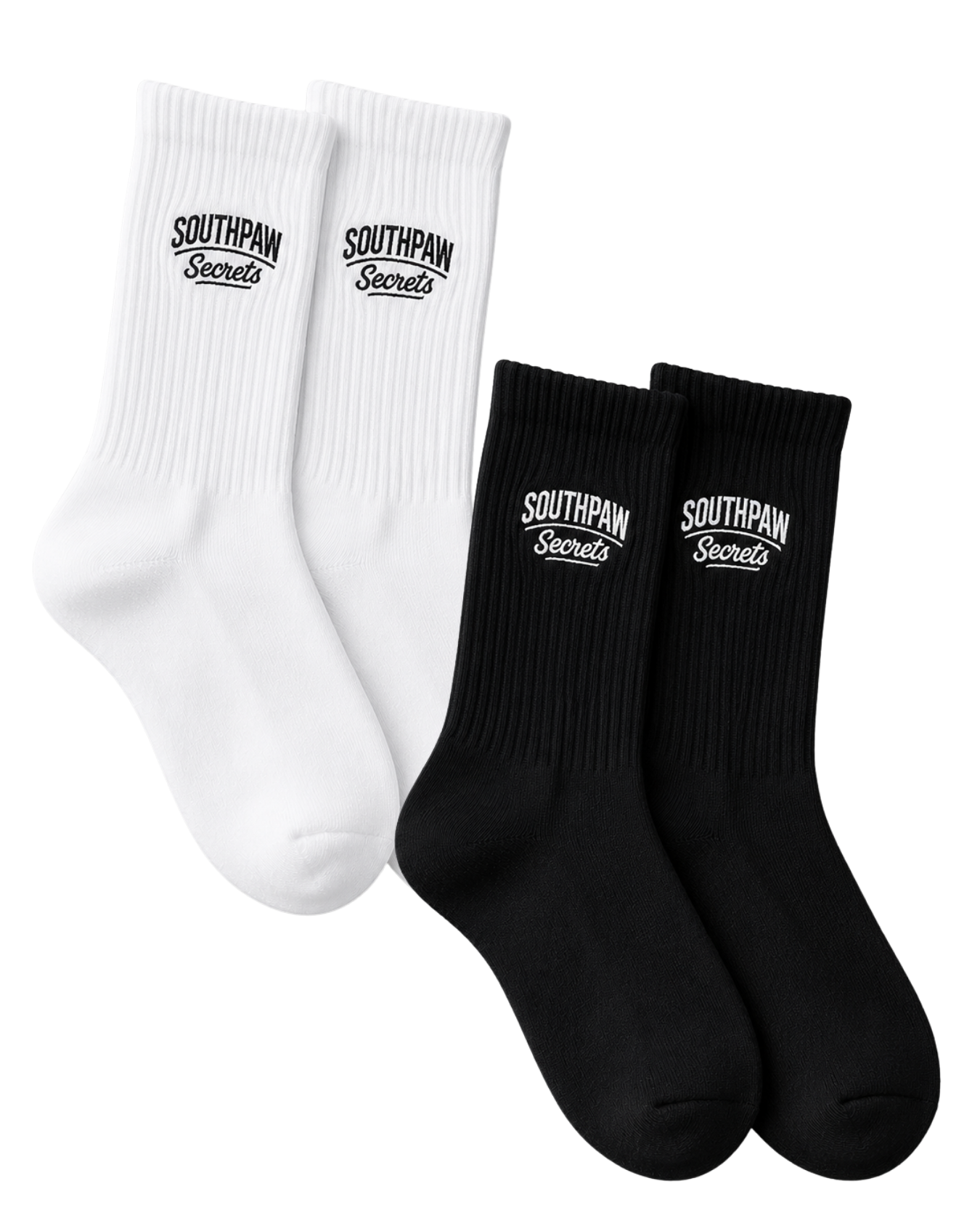 Embroidered SOUTHPAW SECRETS™ Essential Crew Socks 3pack