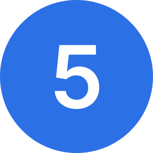 Number five inside a blue circle