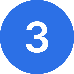 A blue circular icon with a white number 3 in the center.