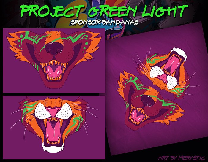 Professional Furry Works Portfolio: Project Green Light Bandannas