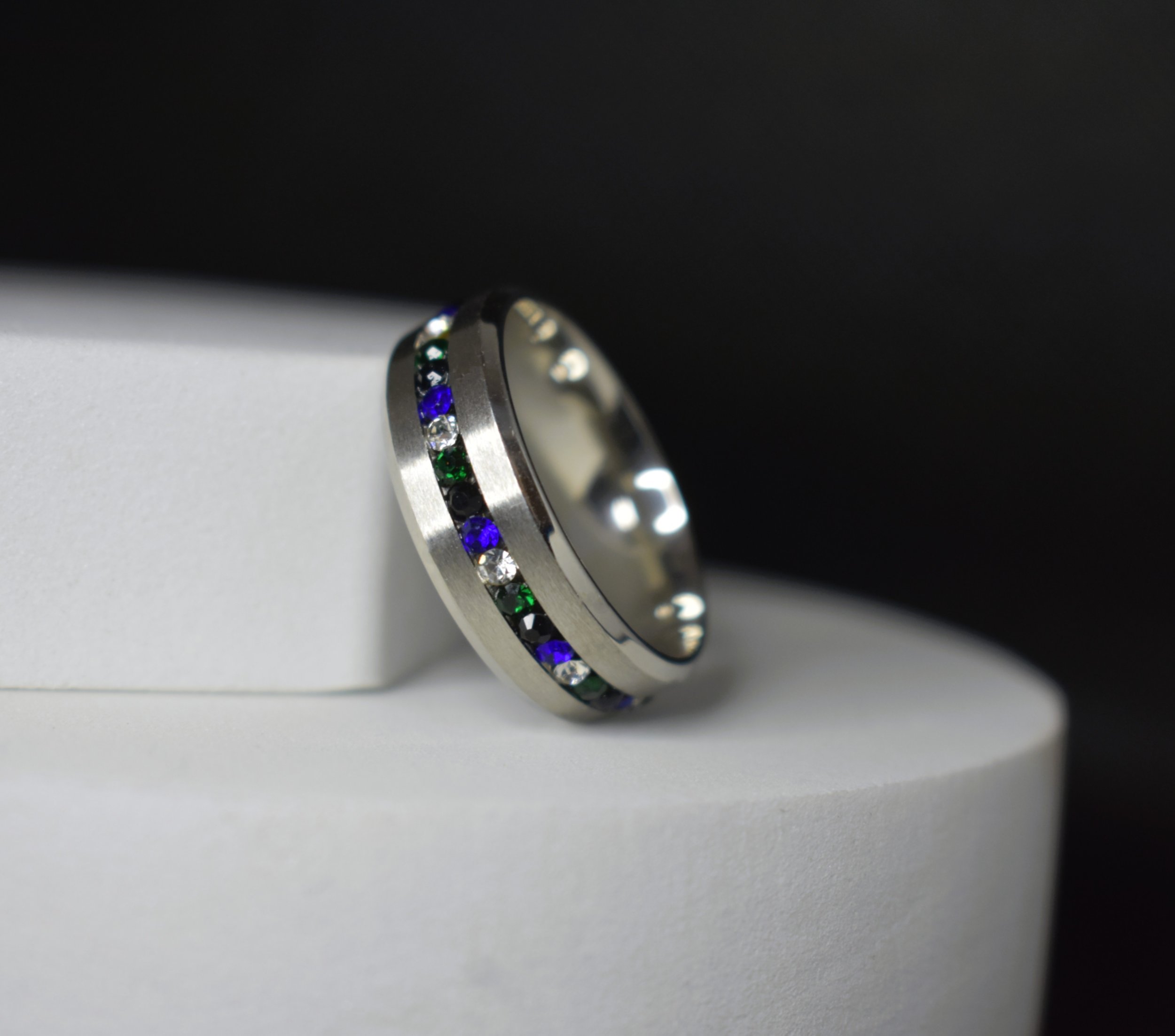 Men's Torres Strait Islander Paved Stone Ring - Silver