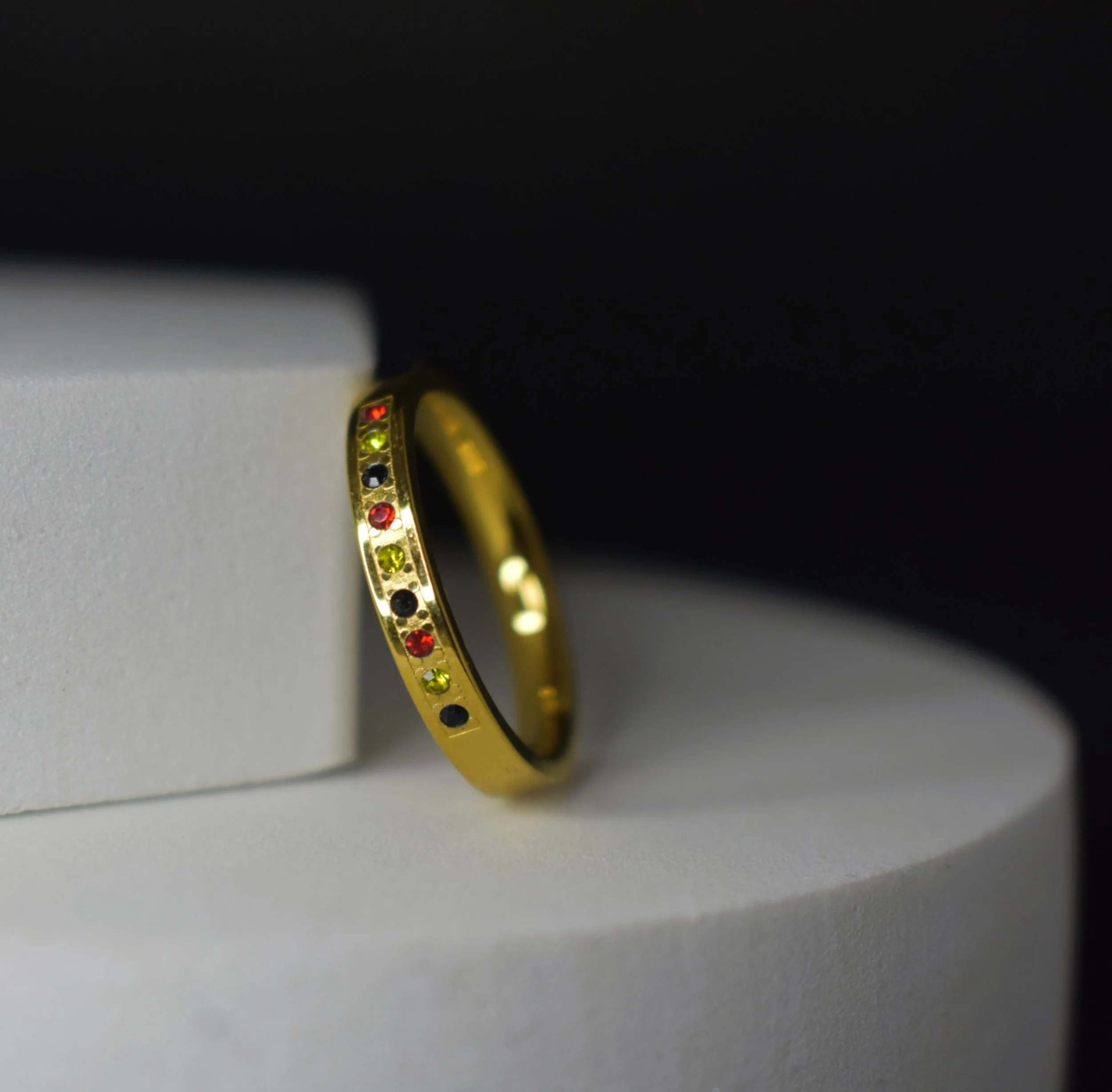 Aboriginal Stone Gypsy Ring - Gold