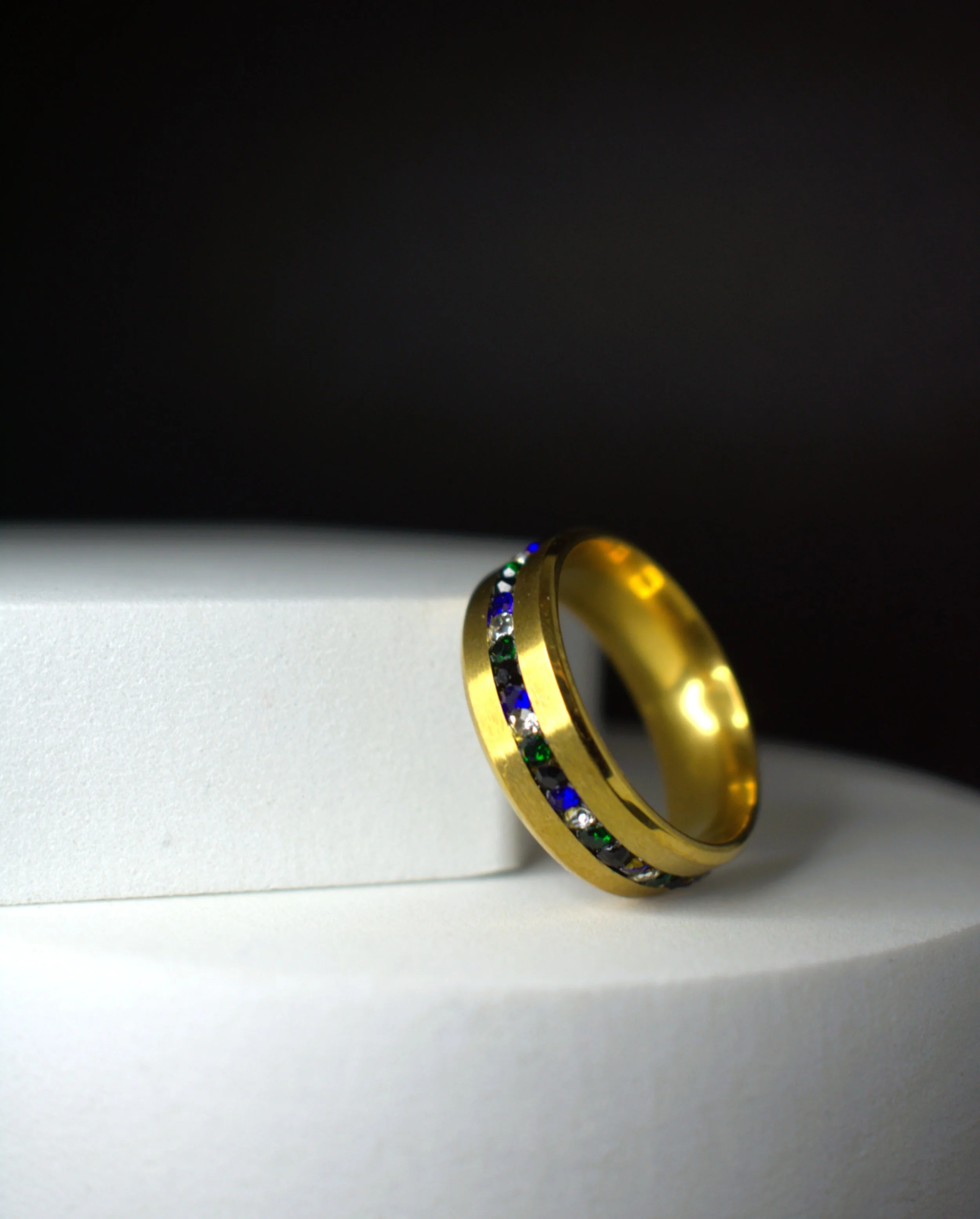 Men's Torres Strait Islander Paved Stone Ring - Gold