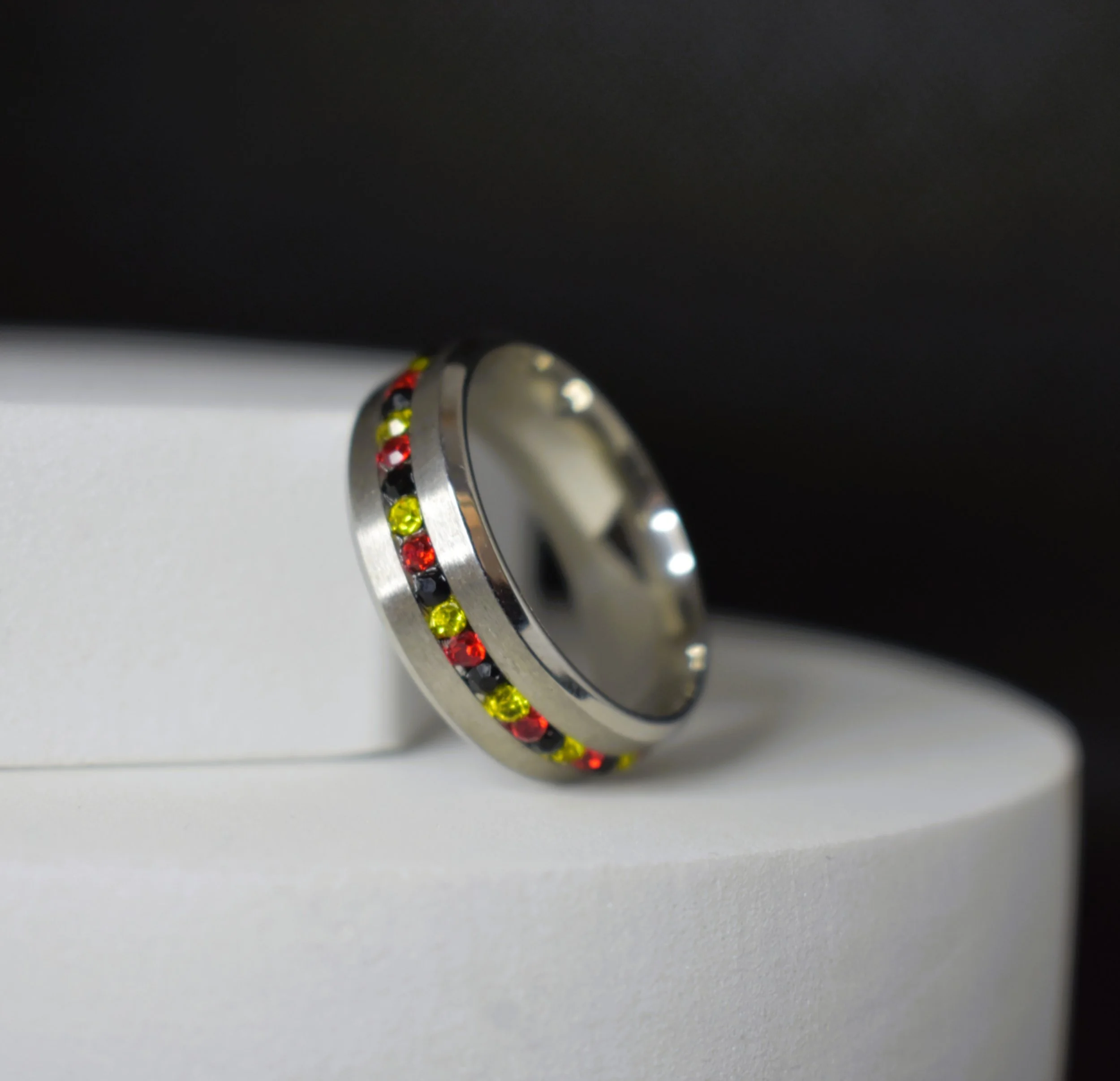 Men's Aboriginal Paved Stone Ring - Silver