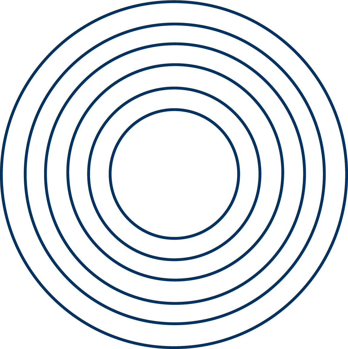 Concentric blue circles on a black background.