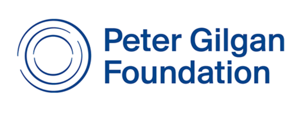 Logo of the Peter Glogan Foundation featuring a circular icon with layered rings and the foundation's name in blue text.