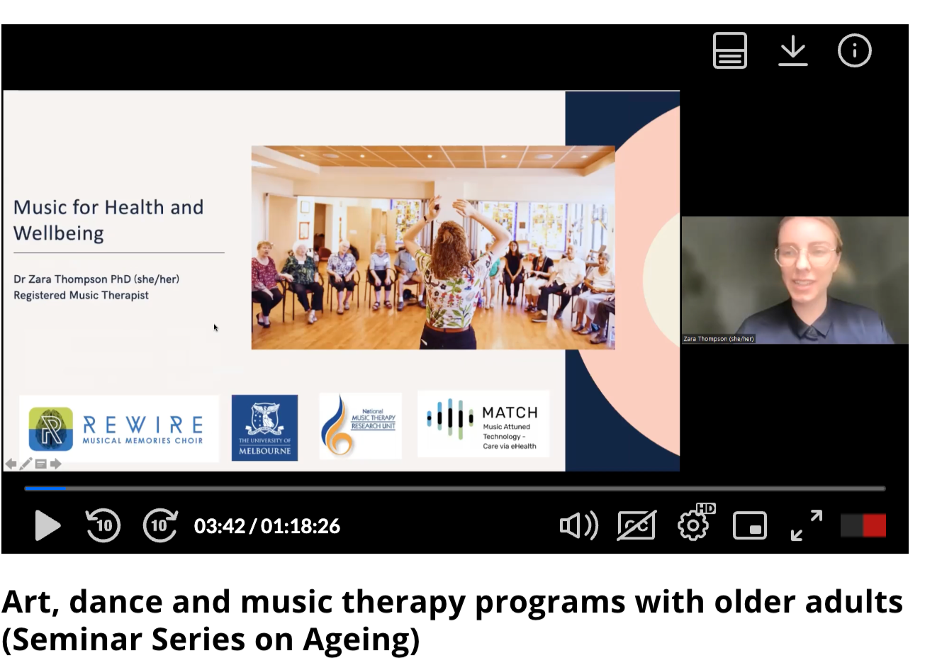 Art, dance and music therapy programs with older adults (Swinburne Seminar Series on Ageing)