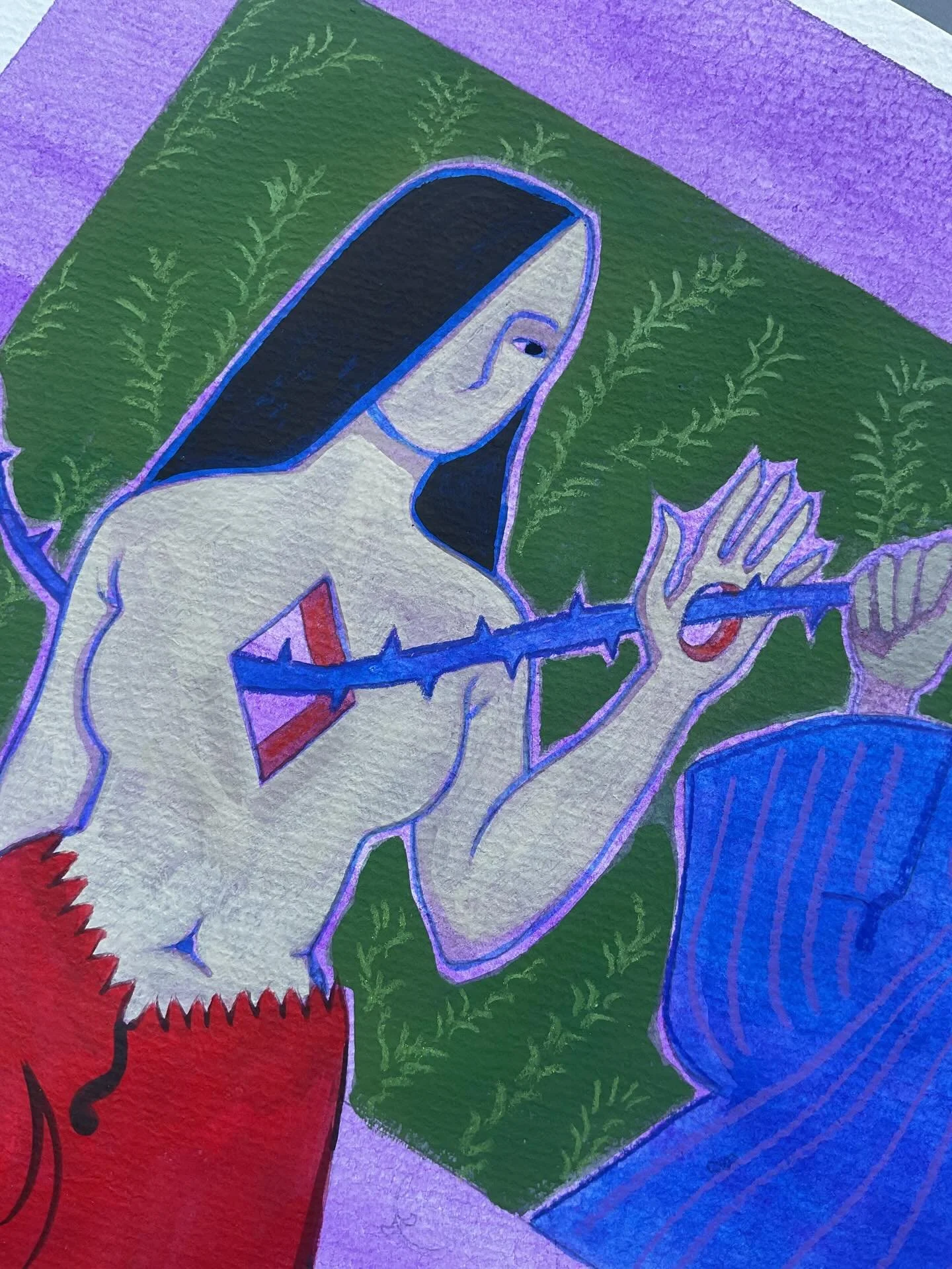 New work incoming ❤️&zwj;🔥 submitted this work to a gallery yesterday so fingers crossed #art #emergingartists #surrealism #gouache