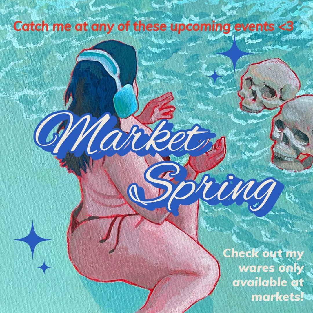 Please come view my WARES. Or just come say hi. I'm waiting on some more markets but these are the ones coming up the soonest I'm in on. I'm super excited I love markets even though I didn't like working retail I love a market? Theres something medie