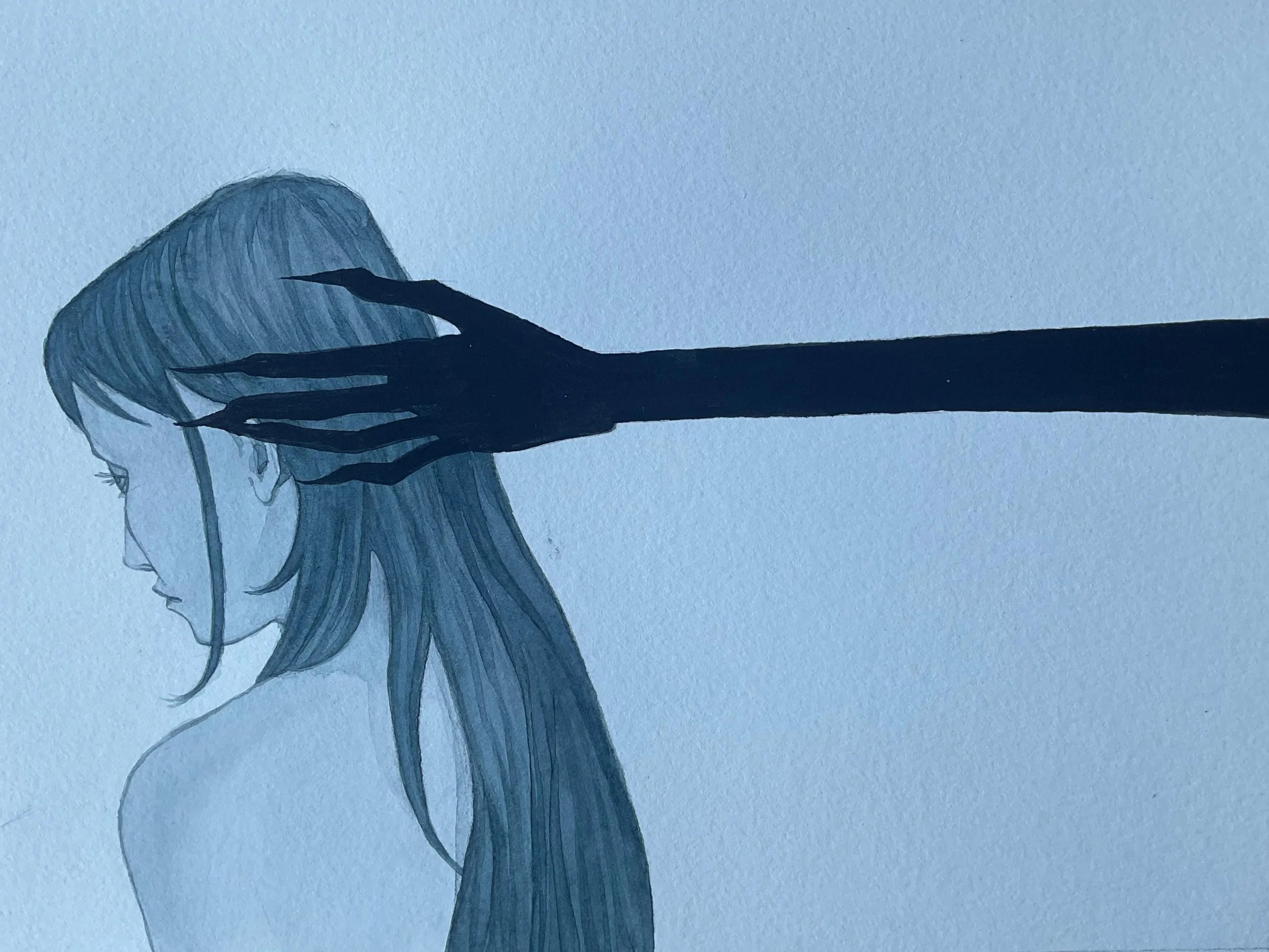 Sweep, 2025, Watercolor and gouache on paper, 7.5 in. x 10 in.