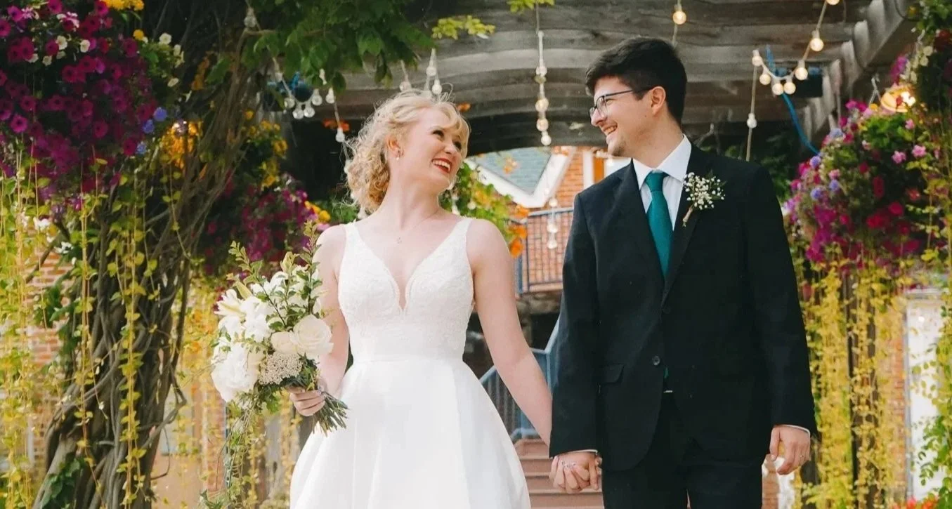 Bride and groom sharing emotional walk during an outdoor Colorado wedding ceremony