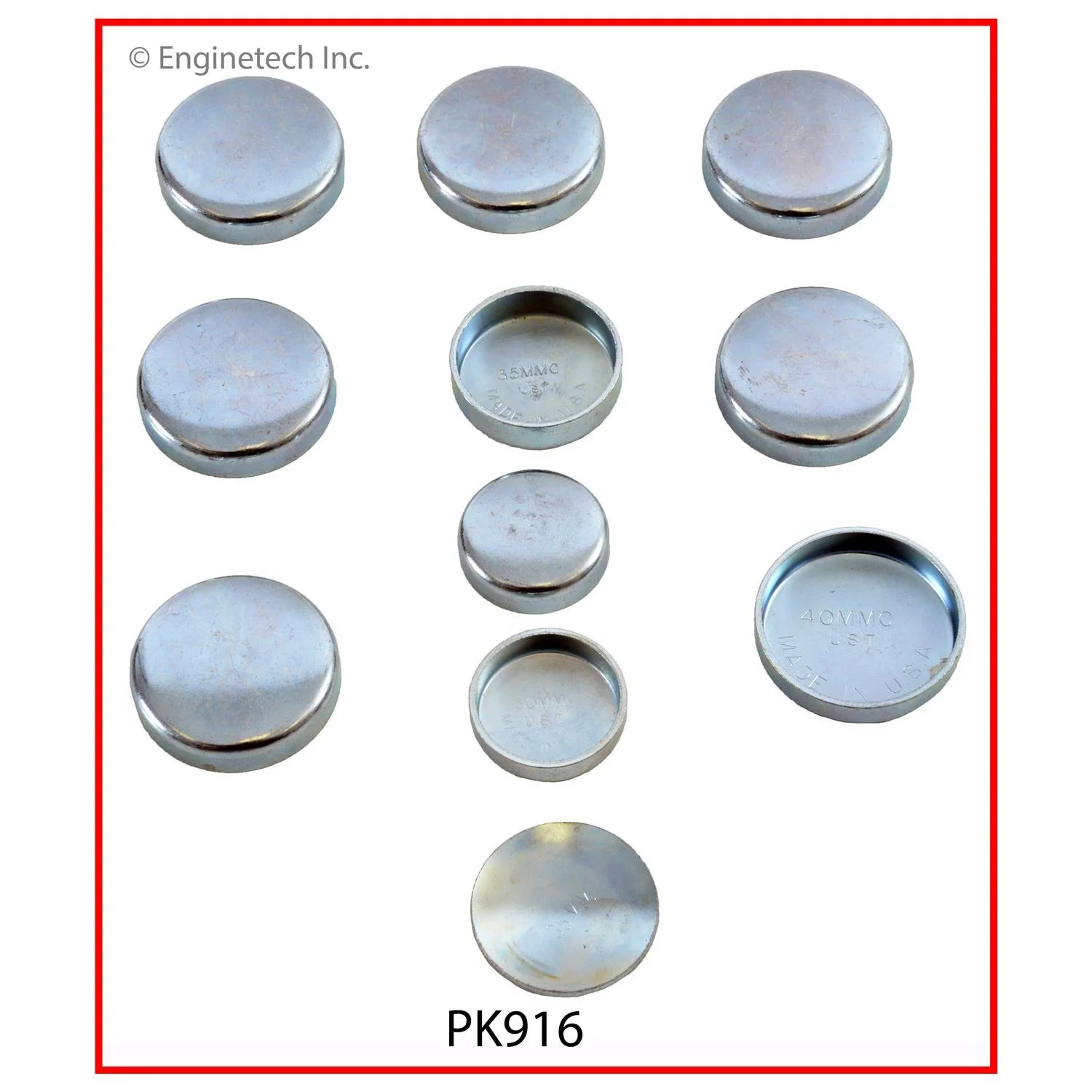 Frost Plug Set - Steel  (Enginetech  PK916)  82-92