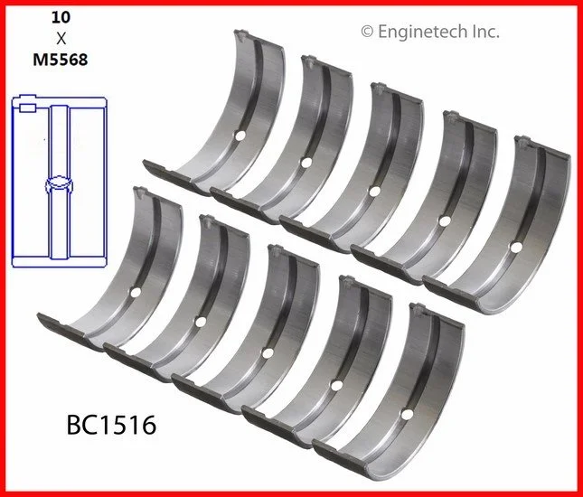 Crankshaft Main Bearing Set  (Enginetech  BC1516)  88-05