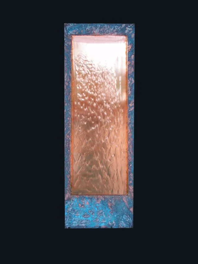 Contemporary copper with patina fountain.