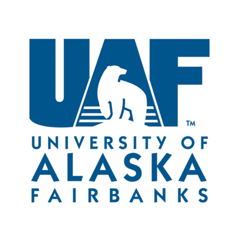 Logo of the University of Alaska Fairbanks with stylized letters and a mountain silhouette.