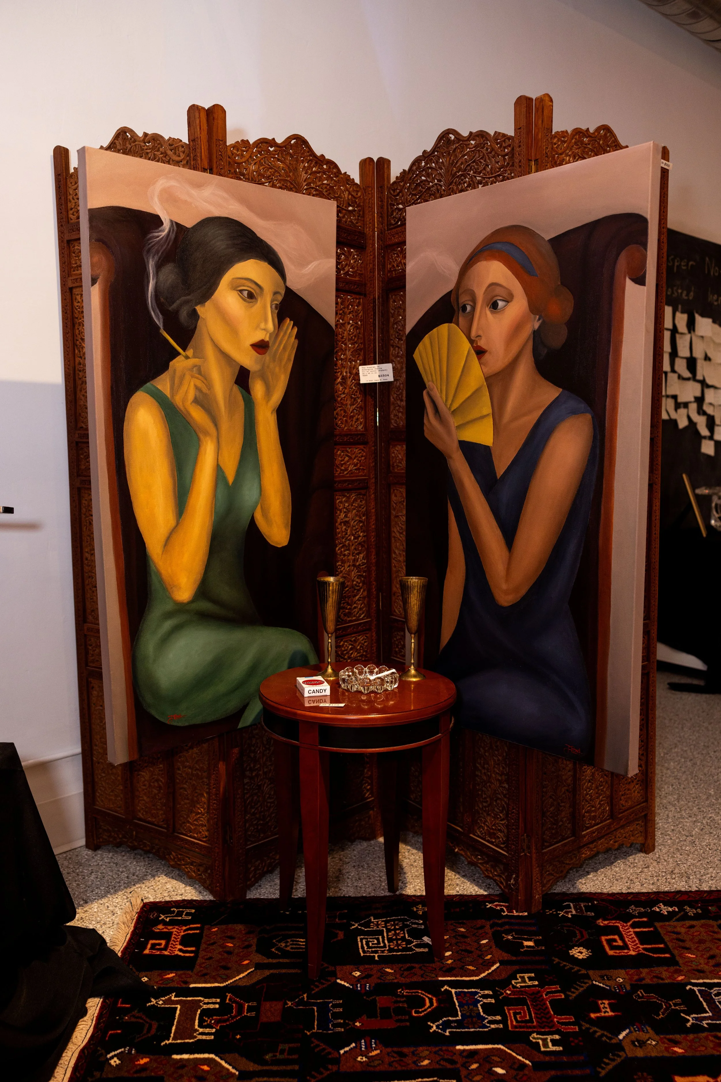 The Gossips in Aubergine Chairs (The Whisper & The Listener), 2025