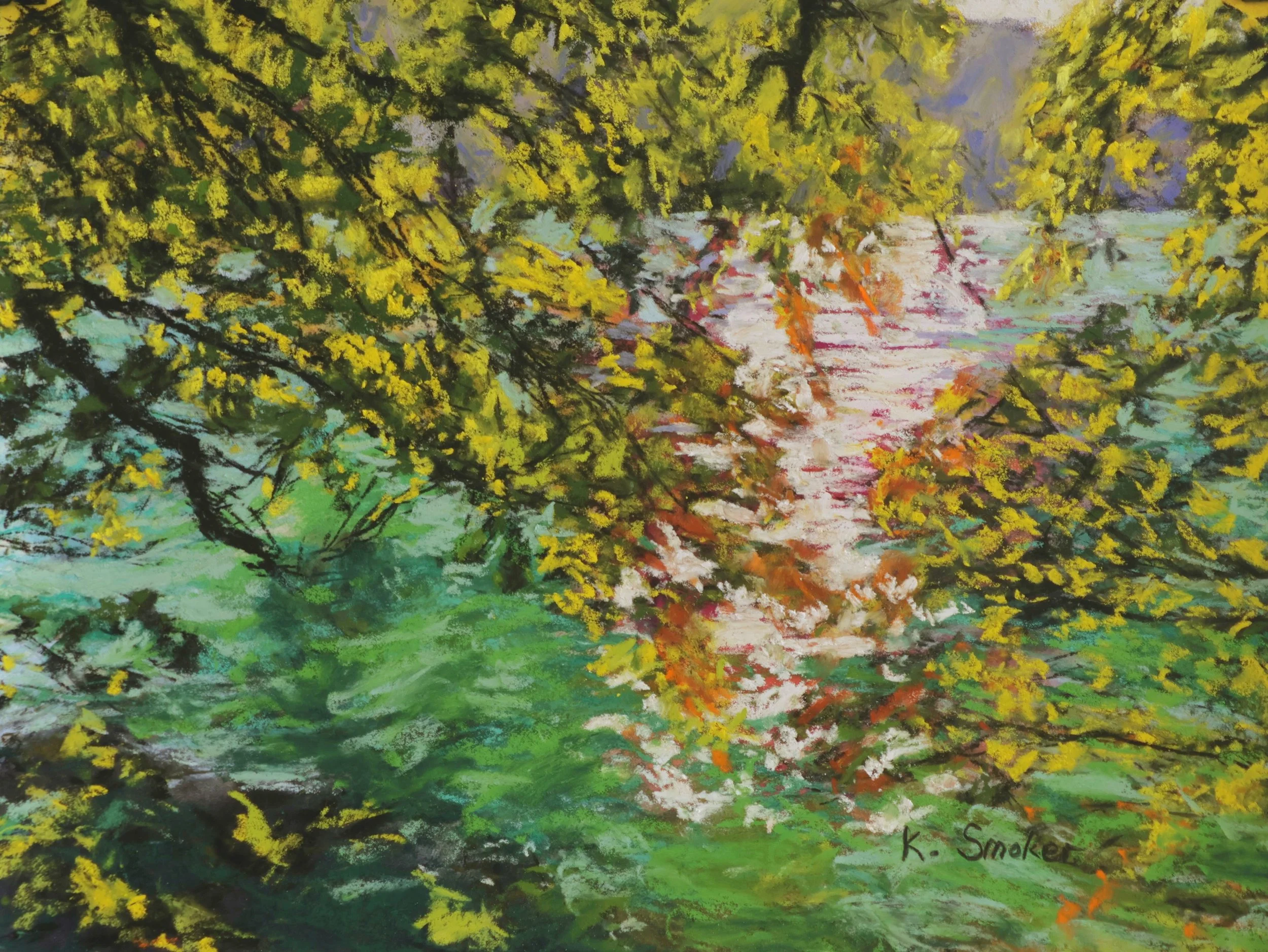 Artist: Kathy Smoker | Title: Across the Lake II | Medium: Pastel | Size (W x H): 46 x 39 cm