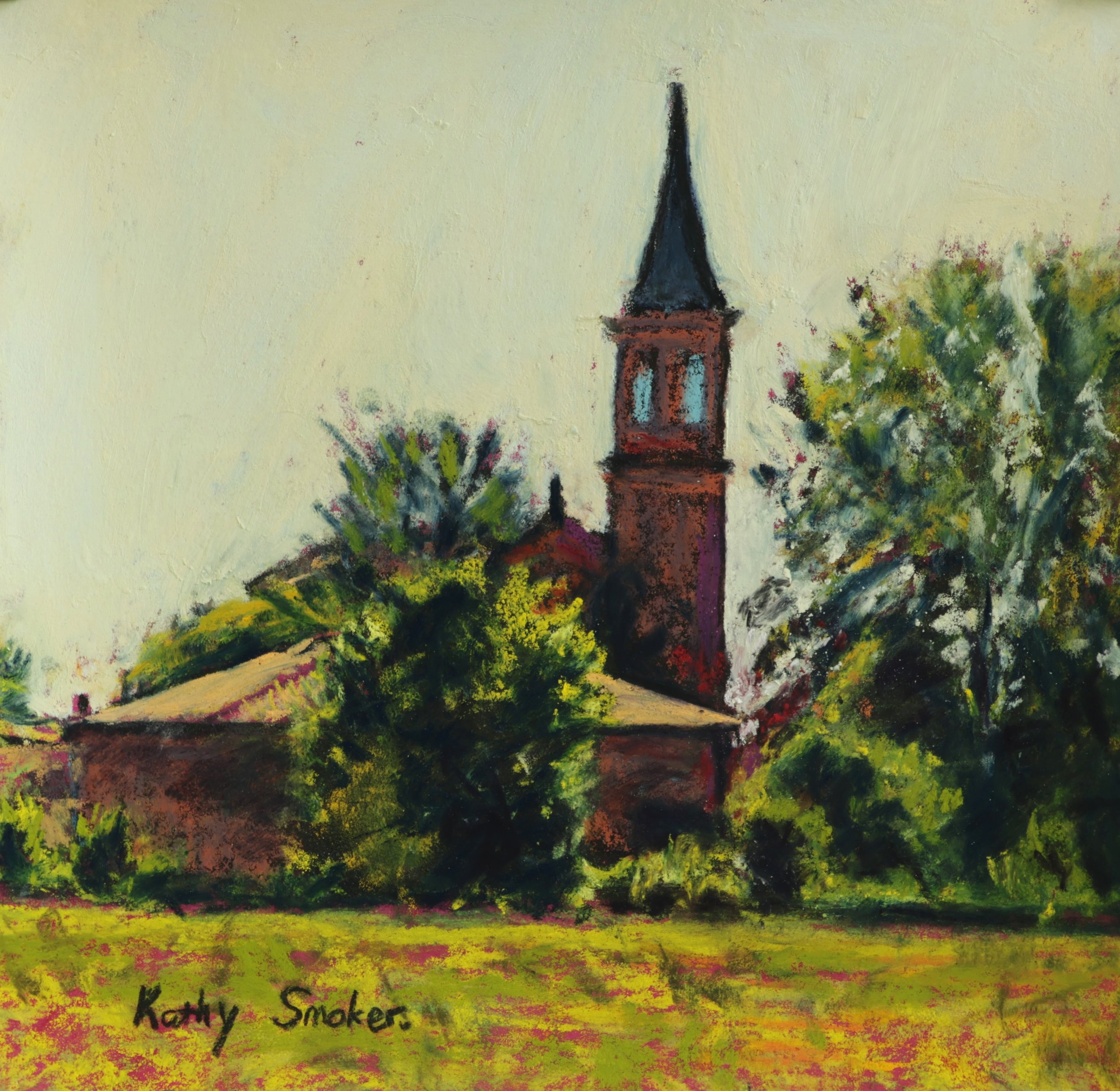 Artist: Kathy Smoker | Title: Near the Italian Border II | Medium: Pastel | Size (W x H): 36.5 x 36.5 cm