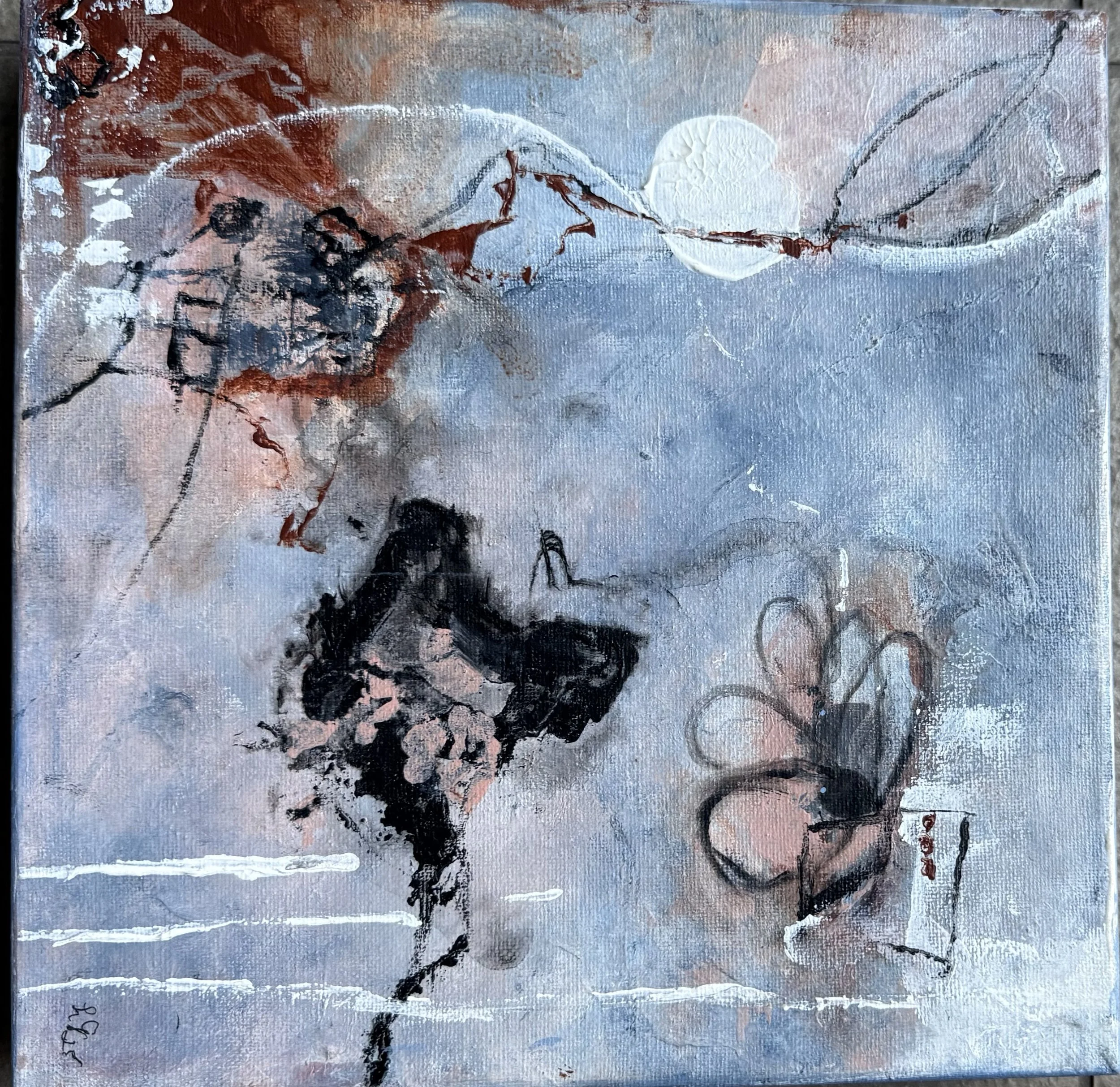 Artist: Lauren Gordon | Title: Desert Skies (part 2) | Medium: Acrylic on Canvas | Size (W x H): 25 x 25 cm