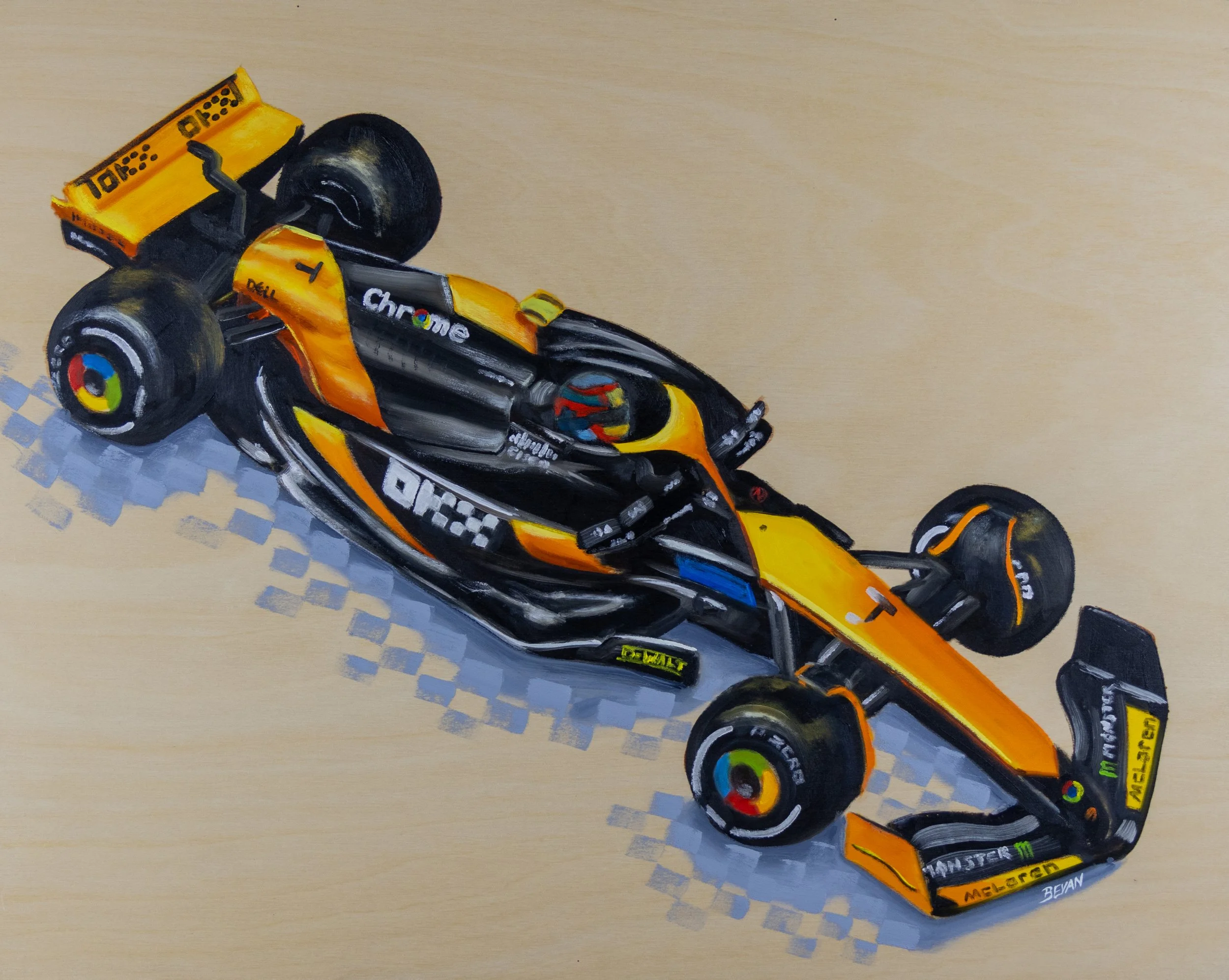 Artist: Bevan Henderson | Title: Chasing the Apex | Medium: Oil on Wood Panel | Size (W x H): 51 x 41 cm