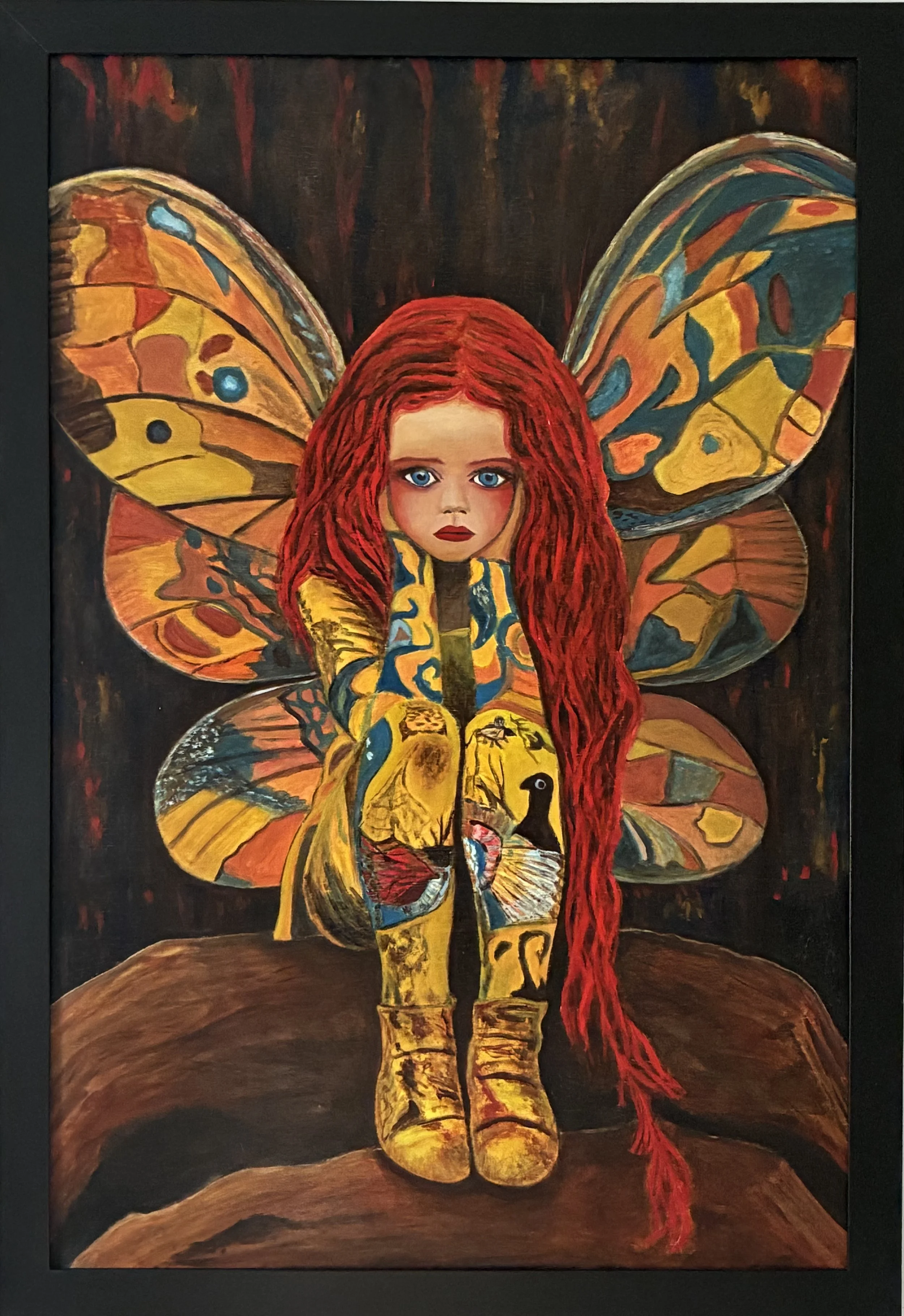 Artist: Noel Grannall | Title: The Sad Fairy | Medium: Acrylic on Plywood | Size (W x H): 68 x 98.5 cm