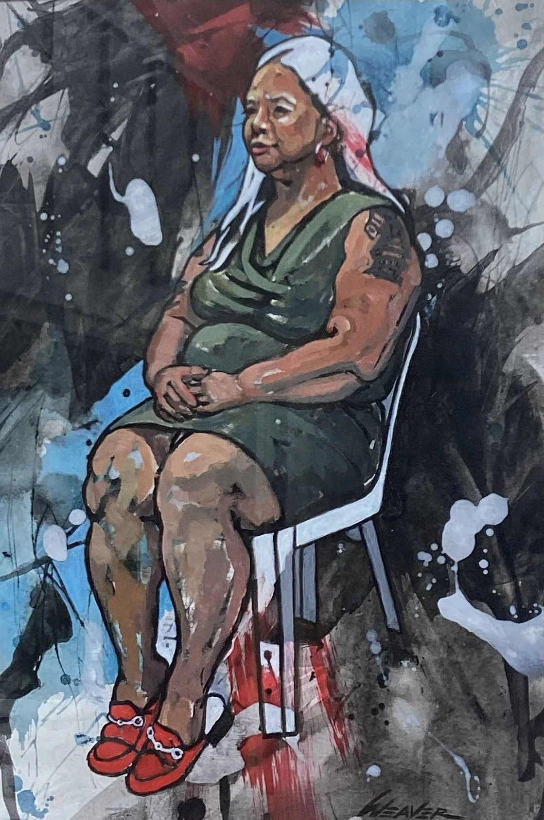 Artist: Marlene Weaver | Title: Red Shoes | Medium: Acrylic | Size (W x H): 52 x 63 cm