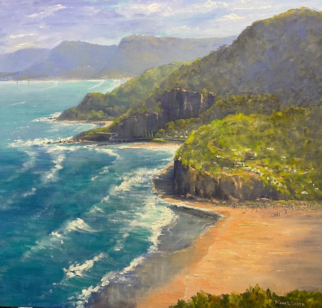 Artist: Diana Garth | Title: Vista from Stanwell Tops | Medium: Oils on Stretched Canvas | Size (W x H): 90 x 90 cm