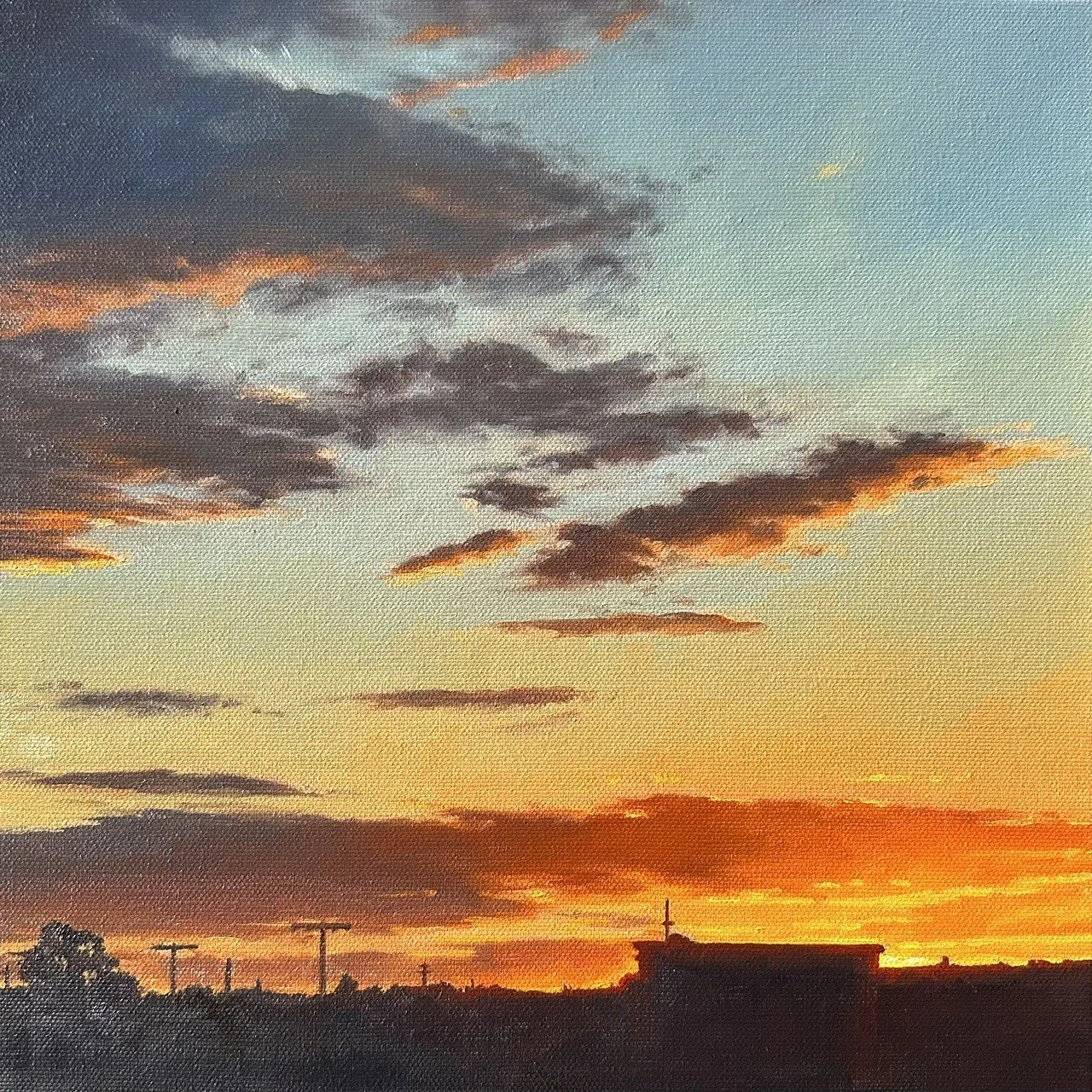 Artist: Brett Hayes | Title: In the moment | Medium: Oil on Linen | Size (W x H): 31 x 31 cm