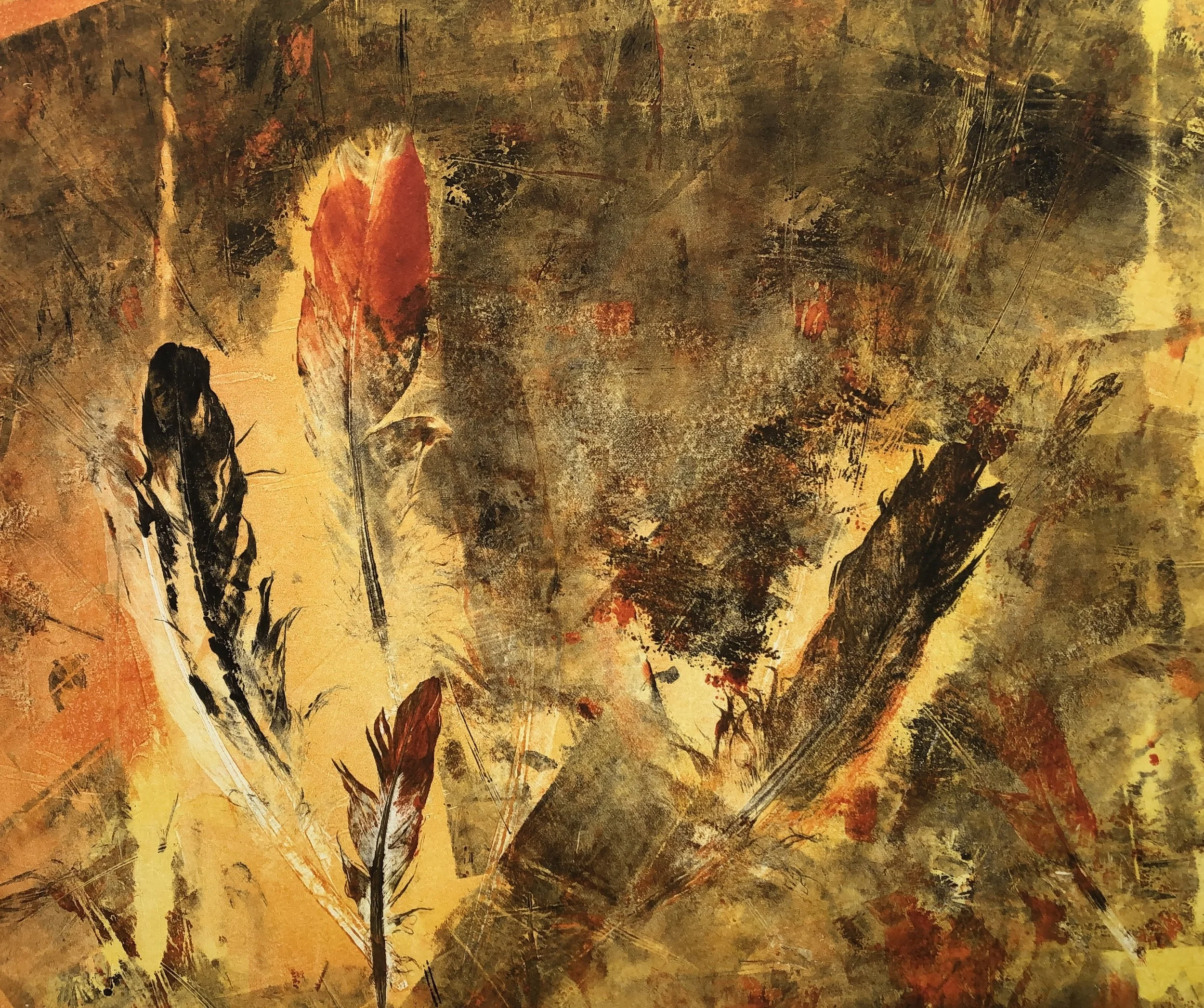 Artist: Jan Schuster-Callus | Title: Whispers of the Wind | Medium: MonoPrint | Size (W x H): 60 x 55 cm