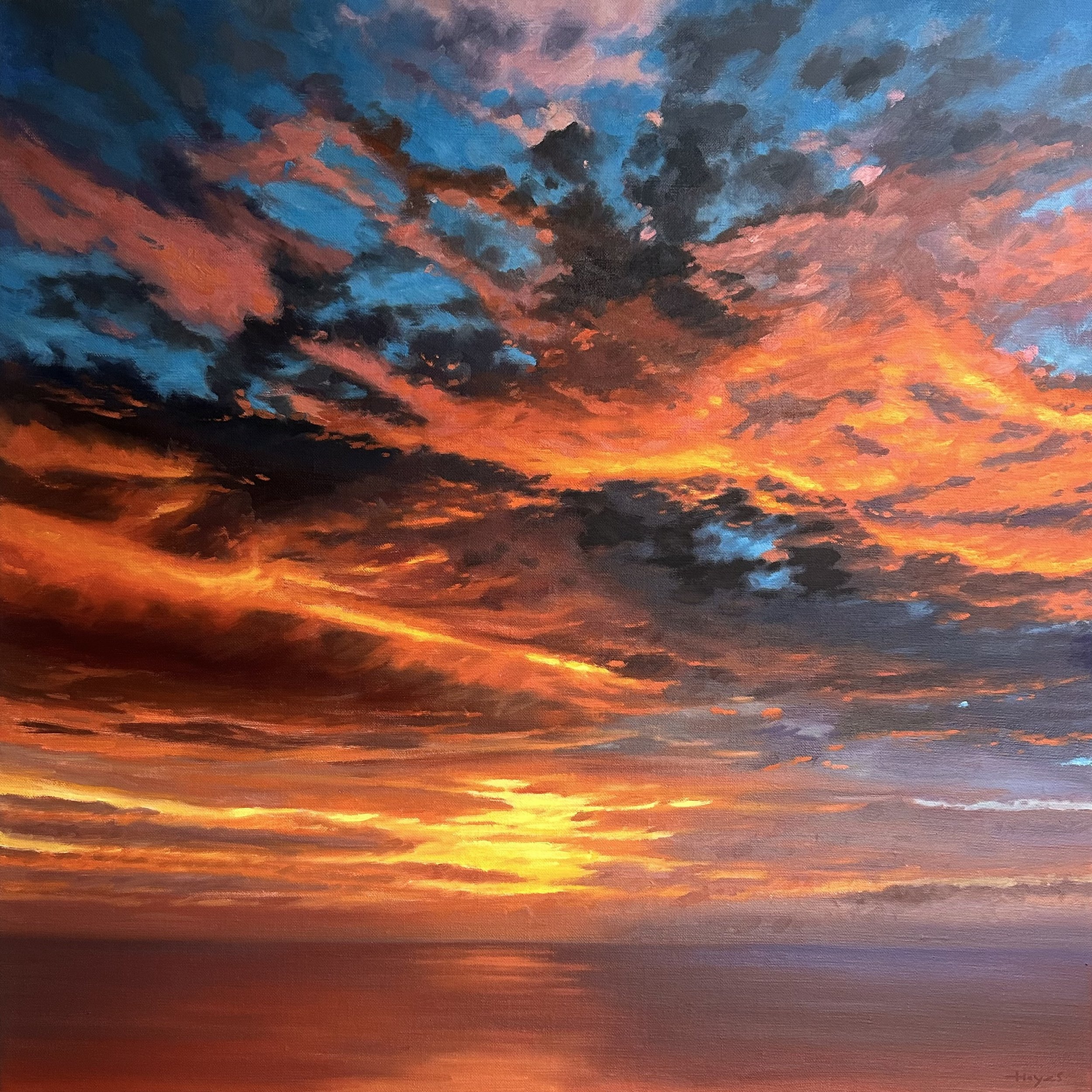 Artist: Brett Hayes | Title: Transcending | Medium: Oil on Linen | Size (W x H): 84 x 84 cm