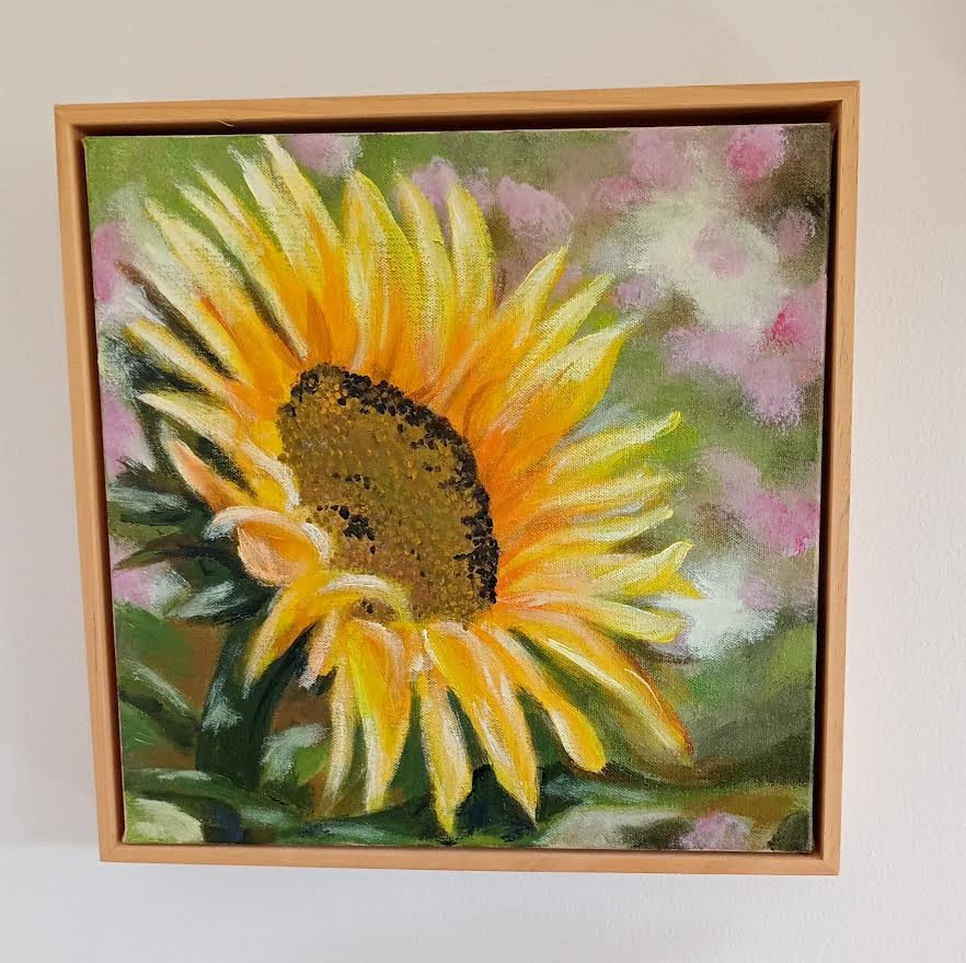 Artist: Elisa Brogan | Title: Sunflower | Medium: Acrylic | Size (W x H): 30 x 30 cm